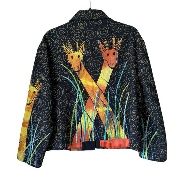 Anage Multicolor Giraffe Print Women's Jacket - Picture 2 of 3